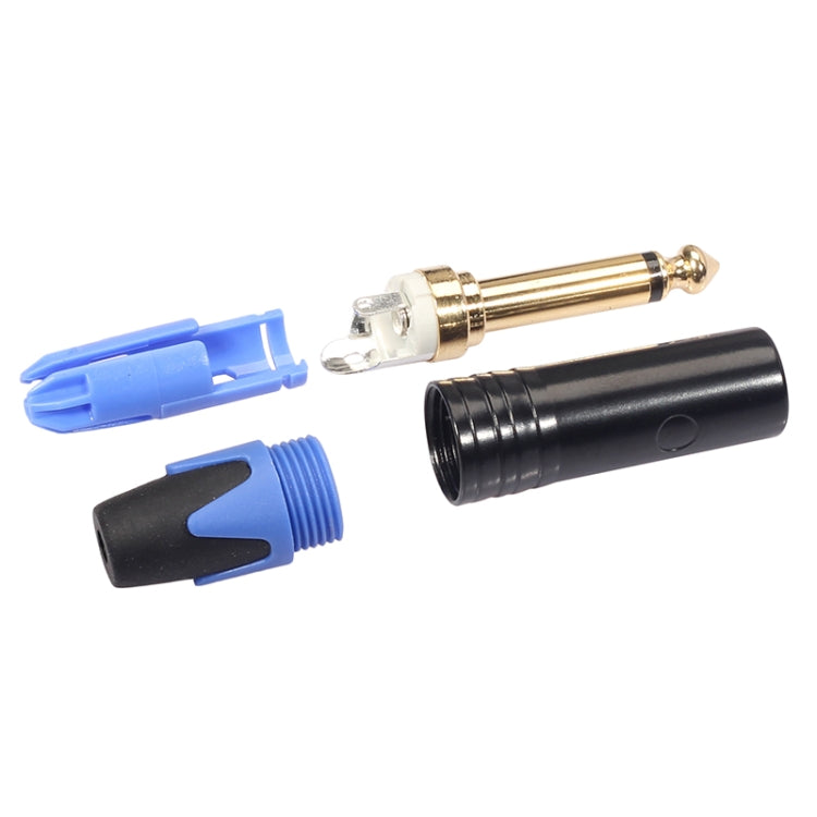 10 PCS TC202 6.35mm Gold-plated Mono Sound Welding Audio Adapter Plug(Blue) - Consumer Electronics by buy2fix | Online Shopping UK | buy2fix