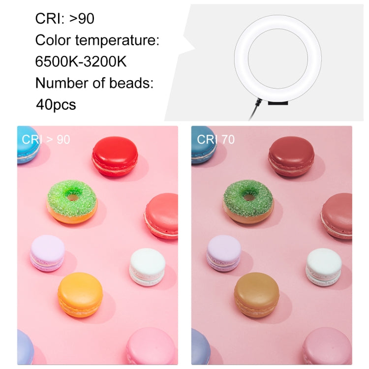 PULUZ 4.7 inch 12cm Ring Light Horizontal Dual Phone Brackets Desktop Holder Video Light Kits - Consumer Electronics by PULUZ | Online Shopping UK | buy2fix