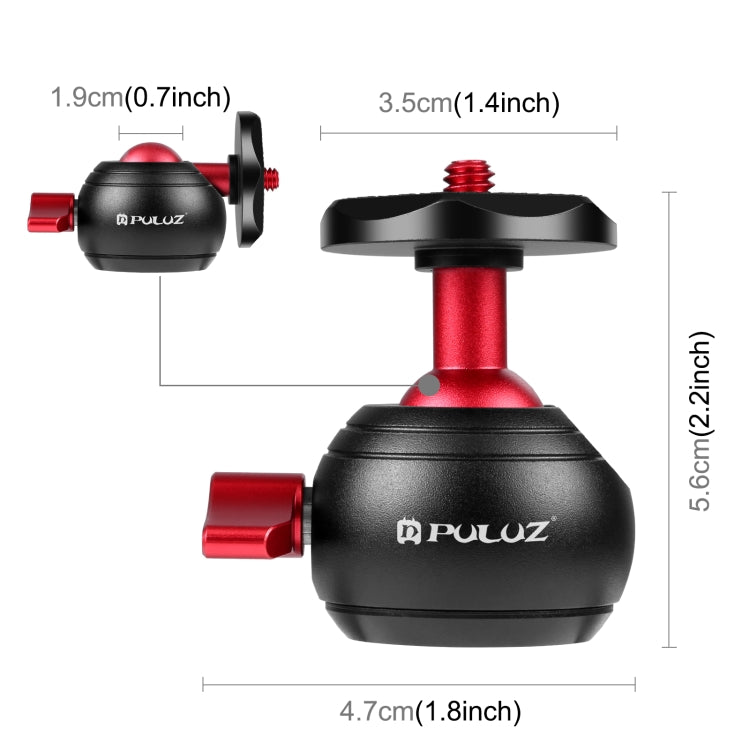 PULUZ Inlaid Wood Desktop Vlogging Live Tripod Holder with Ballhead (Red) - Camera Accessories by PULUZ | Online Shopping UK | buy2fix