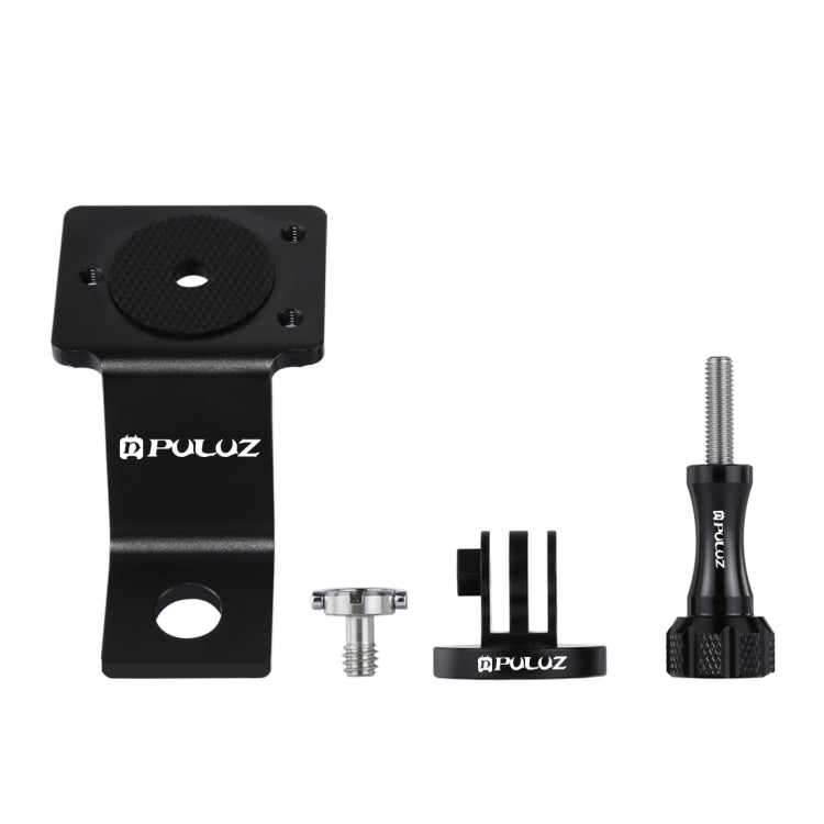 PULUZ Aluminum Alloy Motorcycle Fixed Holder Mount with Tripod Adapter & Screw for GoPro, Insta360, DJI and Other Action Cameras(Black) - Holder by PULUZ | Online Shopping UK | buy2fix