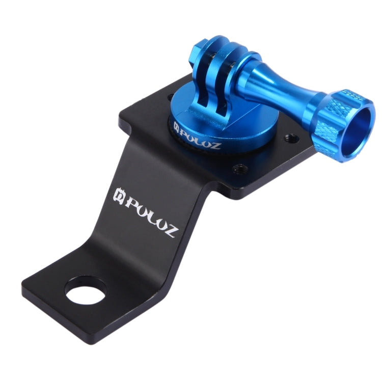 PULUZ Aluminum Alloy Motorcycle Fixed Holder Mount with Tripod Adapter & Screw for GoPro, Insta360, DJI and Other Action Cameras(Blue) - Holder by PULUZ | Online Shopping UK | buy2fix