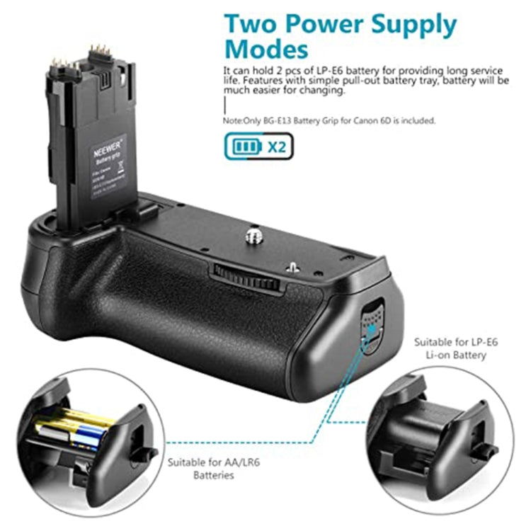 PULUZ Vertical Camera Battery Grip for Canon EOS 6D Mark II - Camera Accessories by PULUZ | Online Shopping UK | buy2fix