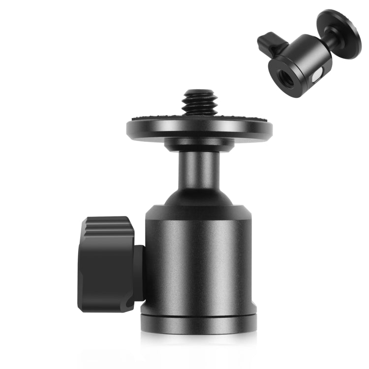 PULUZ 3/8 inch Inner Screw Metal Tripod Ball Head Adapter with Knob Lock(Black) - Camera Accessories by PULUZ | Online Shopping UK | buy2fix