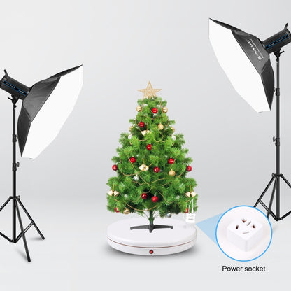 PULUZ 45cm Remote Control Adjusting Speed Rotating Turntable Display Stand with Power Socket, White, Load 100kg(UK Plug) - Camera Accessories by PULUZ | Online Shopping UK | buy2fix