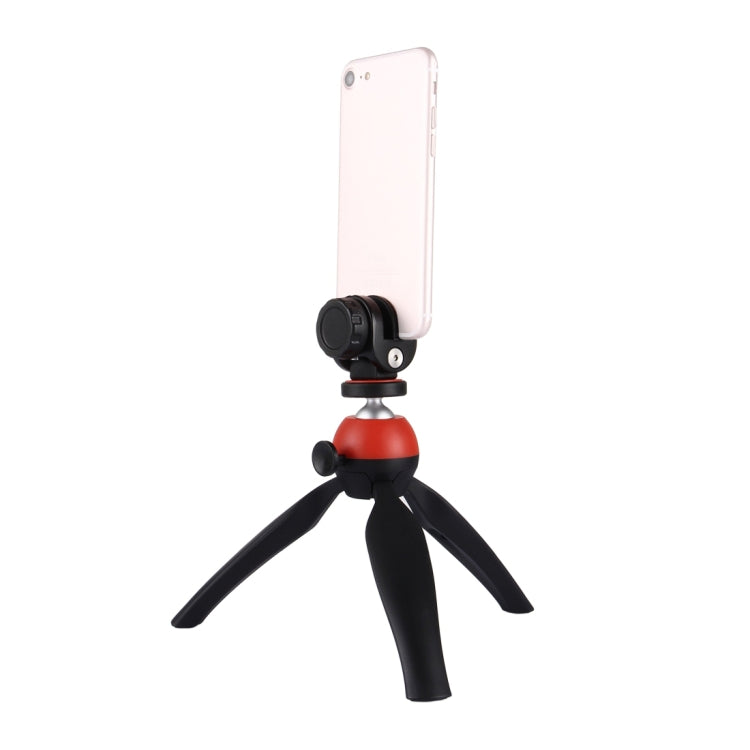 PULUZ Pocket Mini Tripod Mount with 360 Degree Ball Head & Phone Clamp for Smartphones(Red) - Camera Accessories by PULUZ | Online Shopping UK | buy2fix