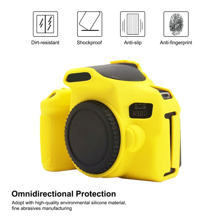 PULUZ Soft Silicone Protective Case for Canon EOS 850D(Yellow) - Camera Accessories by PULUZ | Online Shopping UK | buy2fix