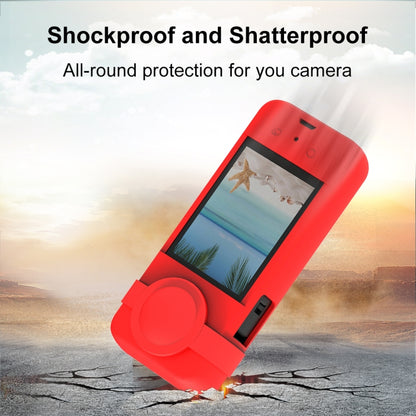 For Insta360 X3 PULUZ Silicone Protective Case with Lens Cover(Red) - DJI & GoPro Accessories by PULUZ | Online Shopping UK | buy2fix