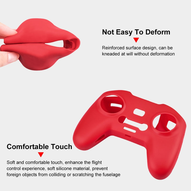 For DJI FPV Combo Remote Control PULUZ Silicone Protective Case(Red) - Cases & Bags by PULUZ | Online Shopping UK | buy2fix