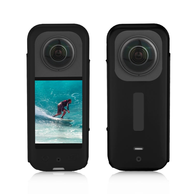 For Insta360 X3 PULUZ Silicone Case Protective Cover with Hand Strap (Black) - Case & Bags by PULUZ | Online Shopping UK | buy2fix