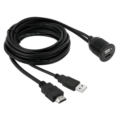 USB 2.0 & HDMI (Type-A) Male to Female Extension Cable, Length: 2m - In Car by buy2fix | Online Shopping UK | buy2fix