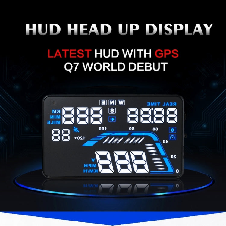 Q7 5.5 inch Car GPS HUD Vehicle-mounted Head Up Display Security System, Support Speed & Real Time & Altitude & Over Speed Alarm & Satellite Number, etc. - Head Up Display System by buy2fix | Online Shopping UK | buy2fix