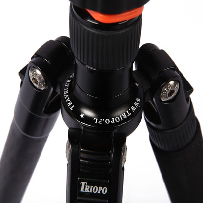 Triopo GT-2804X8.C Adjustable Portable Carbon Fiber Tripod (Gold) with B-2 Aluminum Ball Head (Black) for Canon Nikon Sony DSLR Camera - Camera Accessories by TRIOPO | Online Shopping UK | buy2fix
