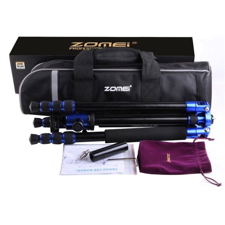 ZOMEI Z888 Portable Professional Travel Aluminium Tripod Monopod with Ball Head for Digital Camera(Blue) - Camera Accessories by ZOMEI | Online Shopping UK | buy2fix
