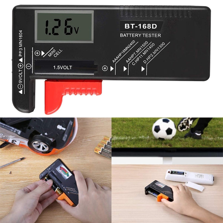 BT-168D Digital LCD Display Battery Universal Tester for 1.5V AAA, AA and 9V 6F22 Batteries - Battery & Resistance Tester by buy2fix | Online Shopping UK | buy2fix