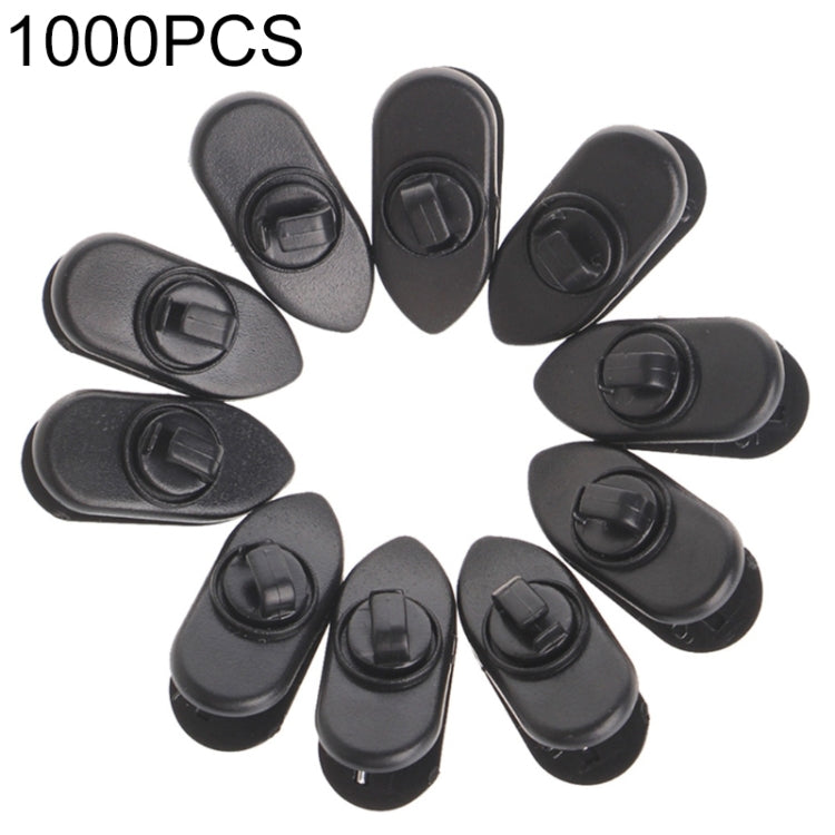 1000pcs Rotary Headphone Cable Clip Clamp Holder Mount Collar Clothes(Black) - Apple Accessories by buy2fix | Online Shopping UK | buy2fix