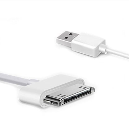 30 Pin Male to USB Male Charging & Data Sync Cable for iPad / 2 / 3, iPhone 4 & 4s, iPod Nano, iPod Touch, Length: 1m(White) - Normal Style Cable by buy2fix | Online Shopping UK | buy2fix