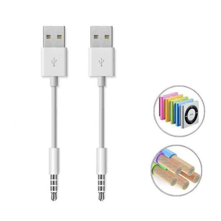 JW-SM1 USB to 3.5mm Jack Data Sync & Charge Cable for iPod shuffle 1st /2nd /3rd /4th /5th /6th Generation, Length: 10cm(White) - Apple Accessories by buy2fix | Online Shopping UK | buy2fix