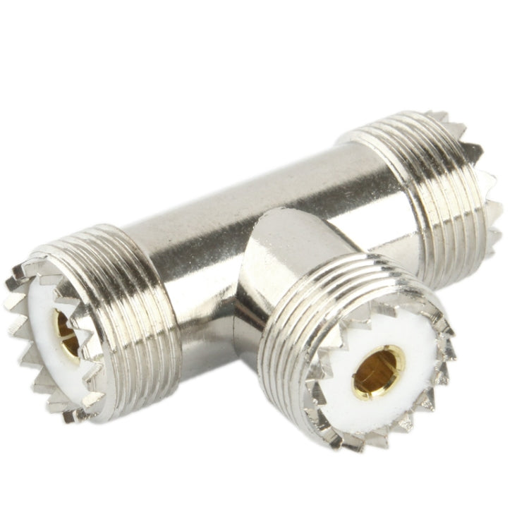 UHF Female to 2 x UHF Female Adapter(Silver) - Connectors by buy2fix | Online Shopping UK | buy2fix