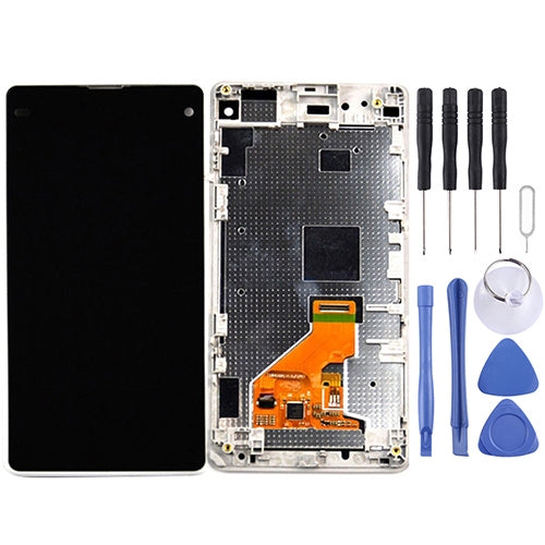 LCD Display + Touch Panel with Frame  for Sony Xperia Z1 Compact(White) - Repair & Spare Parts by buy2fix | Online Shopping UK | buy2fix