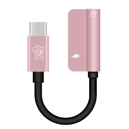 ENKAY Hat-ptince Type-C to Type-C&3.5mm Jack Charge Audio Adapter Cable, For Galaxy, HTC, Google, LG, Sony, Huawei, Xiaomi, Lenovo and Other Android Phone(Rose Gold) - Audio Adapter by ENKAY | Online Shopping UK | buy2fix