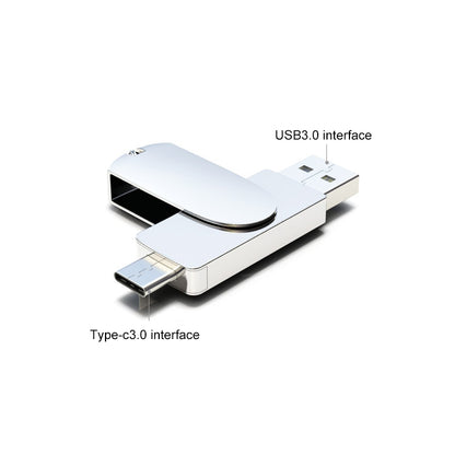 Kinzdi 32GB USB 3.0 + Type-C 3.0 Interface Metal Twister Flash Disk V11 (Silver) - USB Flash Drives by Kinzdi | Online Shopping UK | buy2fix