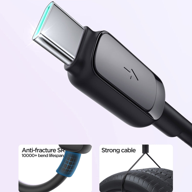 JOYROOM S-AC027A14 Multi-Color Series 3A USB to USB-C / Type-C Fast Charging Data Cable, Length:2m(Black) -  by JOYROOM | Online Shopping UK | buy2fix