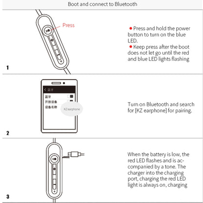 KZ ZS5 85cm Bluetooth 4.2 Wireless Advanced Upgrade Module Earphone Cable(Black) - Cable & Splitter by KZ | Online Shopping UK | buy2fix