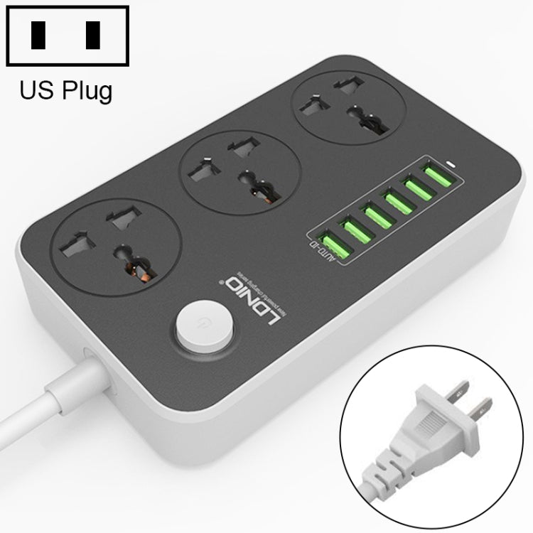 LDNIO SC3604 6 x USB Ports Multi-function Travel Home Office Socket, Cable Length: 2m, US Plug - Extension Socket by LDNIO | Online Shopping UK | buy2fix