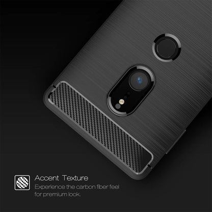 For Sony Xperia XZ2 Brushed Texture Carbon Fiber Shockproof TPU Protective Back Case(Black) - Mobile Accessories by buy2fix | Online Shopping UK | buy2fix