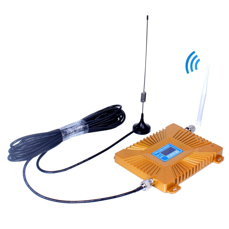 GSM900 / DCS1800MHz Mini Mobile Phone LCD Signal Repeater with Sucker Antenna(Gold) - Security by buy2fix | Online Shopping UK | buy2fix