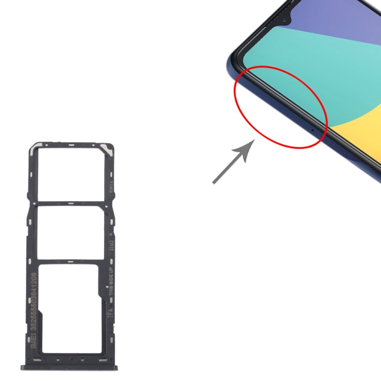 For Alcatel 1V 2021 Original SIM Card Tray + SIM Card Tray + Micro SD Card Tray(Black) - Repair & Spare Parts by buy2fix | Online Shopping UK | buy2fix