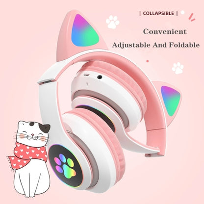 T&G TN-28 3.5mm Bluetooth 5.0 Dual Connection RGB Cat Ear Bass Stereo Noise-cancelling Headphones Support TF Card With Mic(Green) - Headset & Headphone by T&G | Online Shopping UK | buy2fix