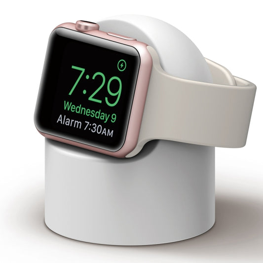 Retro Round Base Silicone Bracket For Apple Watch(White) - Charger / Holder by buy2fix | Online Shopping UK | buy2fix
