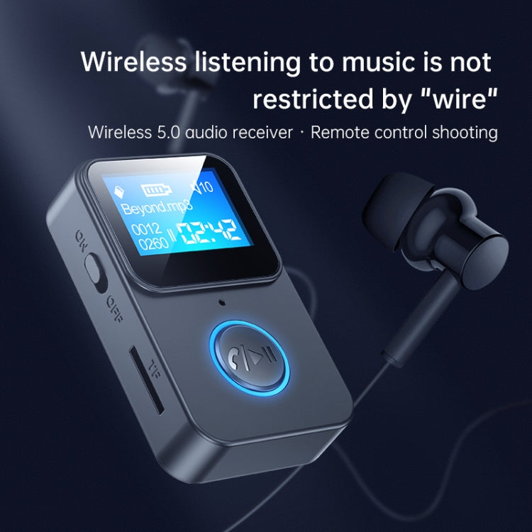 C33 Bluetooth 5.0 Audio Receiver Transmitter Portable MP3 Player with LCD Display Support Remote Control Camera - Apple Accessories by buy2fix | Online Shopping UK | buy2fix