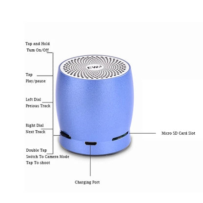 EWA A1 Portable TWS Bluetooth Wireless Speaker IPX5 Waterproof Support TF Card(Blue) - Mini Speaker by EWA | Online Shopping UK | buy2fix