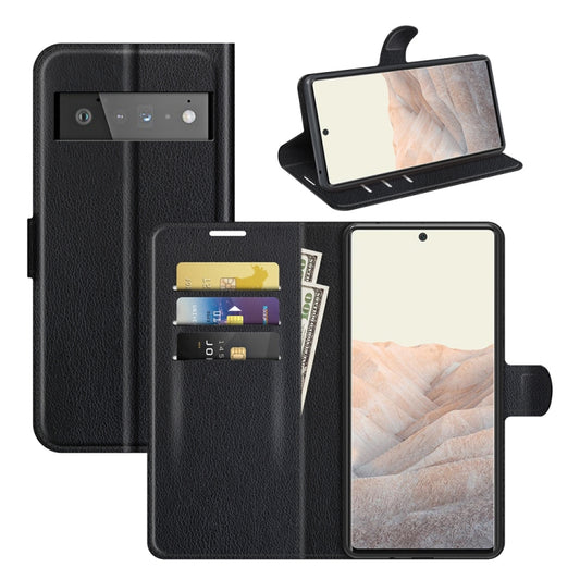 For Google Pixel 6 Pro Litchi Texture Horizontal Flip Protective Case with Holder & Card Slots & Wallet(Black) - Google Cases by buy2fix | Online Shopping UK | buy2fix