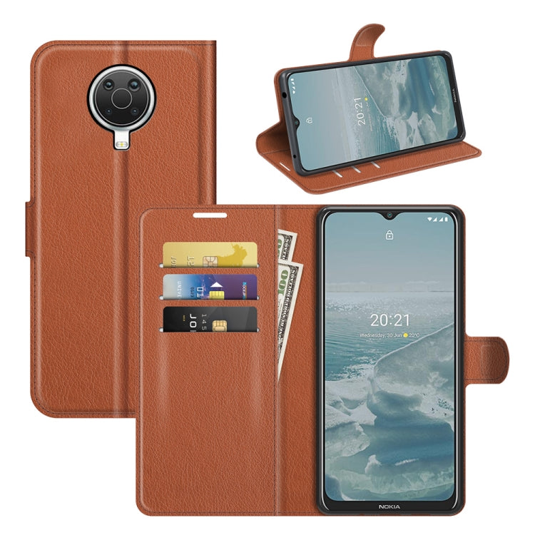 For Nokia G10/G20 Litchi Texture Horizontal Flip Protective Case with Holder & Card Slots & Wallet(Brown) - Mobile Accessories by buy2fix | Online Shopping UK | buy2fix