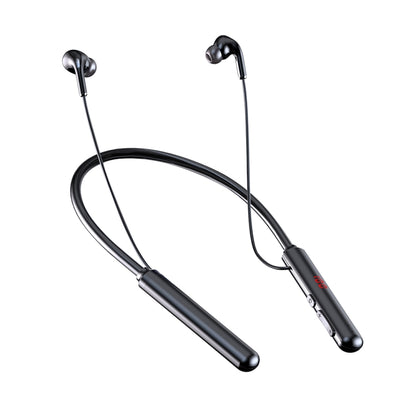 960 Neckband Magnetic Stereo Headphone with LED Display Support TF Card(Black) - Neck-mounted Earphone by buy2fix | Online Shopping UK | buy2fix