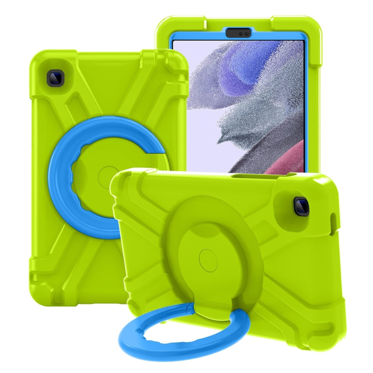 For Galaxy Tab A7 Lite T220/T225 PC + Silicone Shockproof Combination Case with 360 Degree Rotating Holder & Handle(Grass Green+Blue) - Tab A7 Lite T220 / T225 by buy2fix | Online Shopping UK | buy2fix