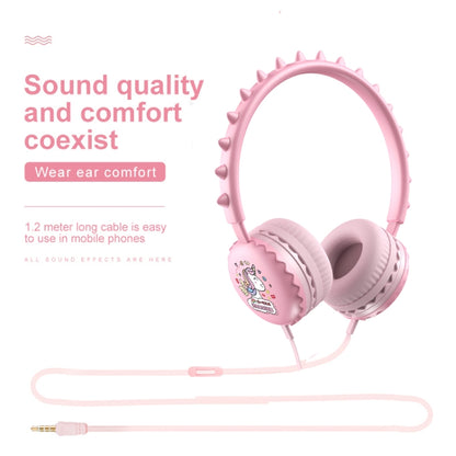 Y19 Cute Cartoon Stereo Music Wired Headphones with Microphone(Little Sleep) - Multimedia Headset by buy2fix | Online Shopping UK | buy2fix