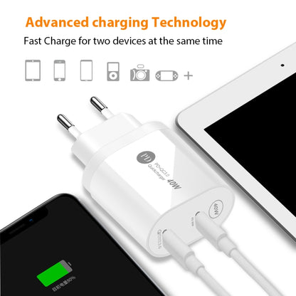 002 40W Dual Port PD / Type-C Fast Charger with USB-C to 8 Pin Data Cable, US Plug(Black) - Apple Accessories by buy2fix | Online Shopping UK | buy2fix