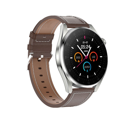 T3 IP68 1.36 inch Leather Watchband Color Screen Smart Watch(Brown) - Smart Wear by buy2fix | Online Shopping UK | buy2fix