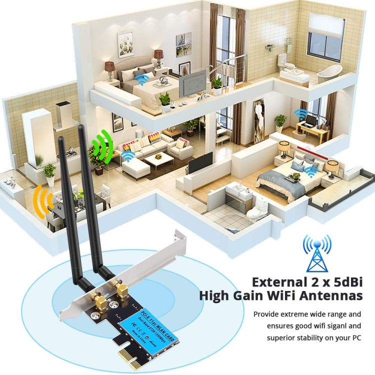 1200Mbps 5G / 2.4G Dual Band PCIe Wireless Network Card -  by buy2fix | Online Shopping UK | buy2fix