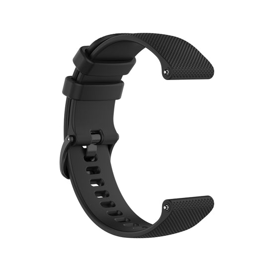 For Amazfit GTR 47mm Checkered Silicone Watch Band(Black) - Watch Bands by buy2fix | Online Shopping UK | buy2fix