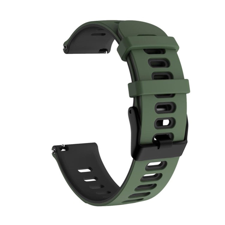 For Garmin Move Sport 20mm Mixed-color Silicone Watch Band(Amy Green+Black) - Smart Wear by buy2fix | Online Shopping UK | buy2fix