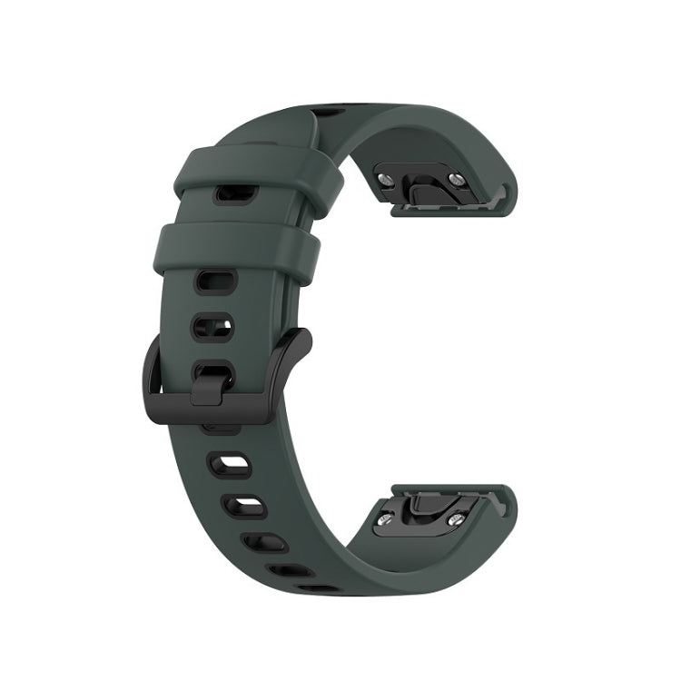 For Garmin EPIX Gen2 22mm Silicone Sports Two-Color Watch Band(Olive Green+Black) - Watch Bands by buy2fix | Online Shopping UK | buy2fix