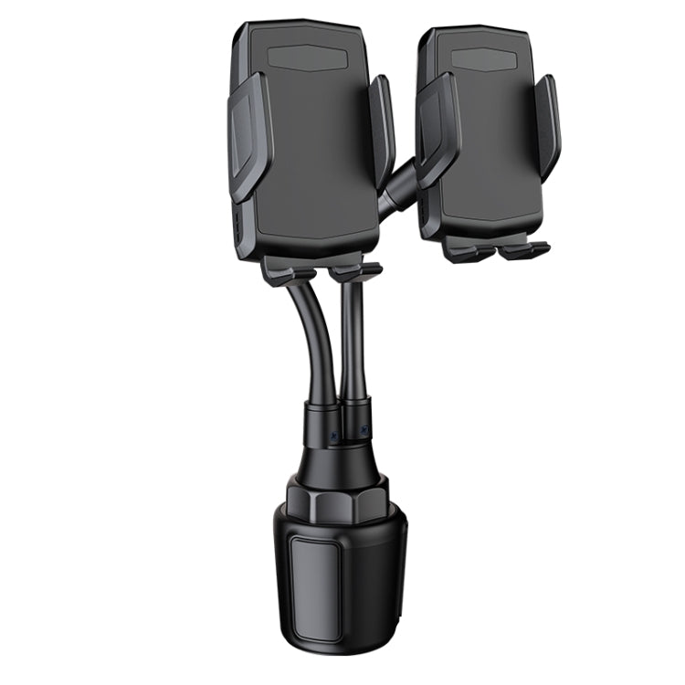 A080+X908 Car Cup Double Mobile Phone Holder Mount Adjustable Cradle Bracket - In Car by buy2fix | Online Shopping UK | buy2fix