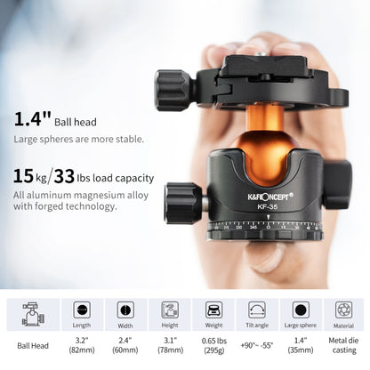 K&F CONCEPT KF09.105 Lightweight Travel Tripod Compact Flexible Vlog Tripod - Camera Accessories by K&F | Online Shopping UK | buy2fix