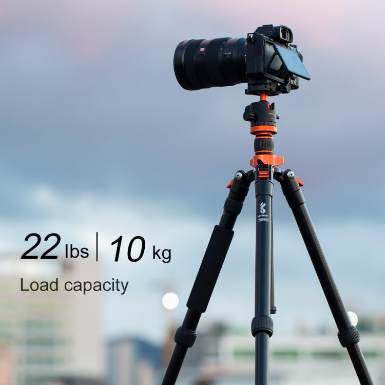 K&F CONCEPT KF09.083V1 Camera Tripod Professional Portable Travel Alloy 5-Sections Tripod Stand - Camera Accessories by K&F | Online Shopping UK | buy2fix