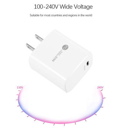 PD11 Mini Single Port PD3.0 USB-C / Type-C 20W Fast Charger for iPhone / iPad Series, US Plug(White) - USB Charger by buy2fix | Online Shopping UK | buy2fix